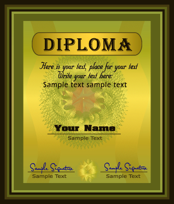 free vector Exquisite diploma vector